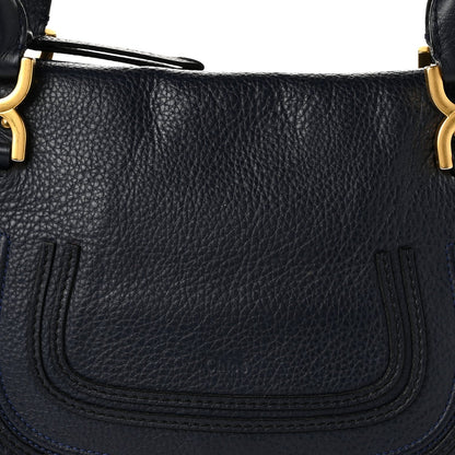 Chloe Calfskin Medium Marcie Satchel Royal Navy
