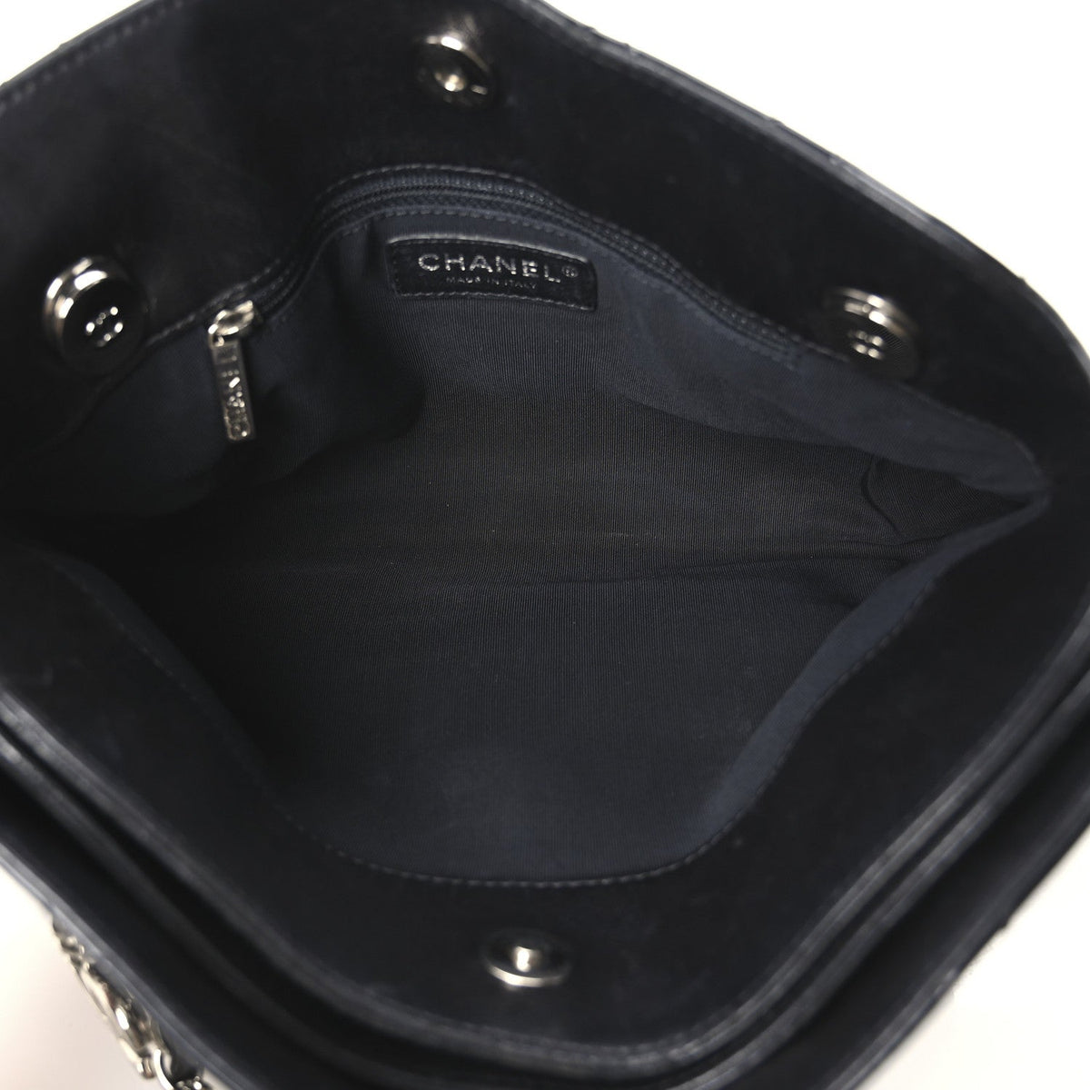Chanel Patent Quilted Just Mademoiselle Bowling Bag Black 1986915