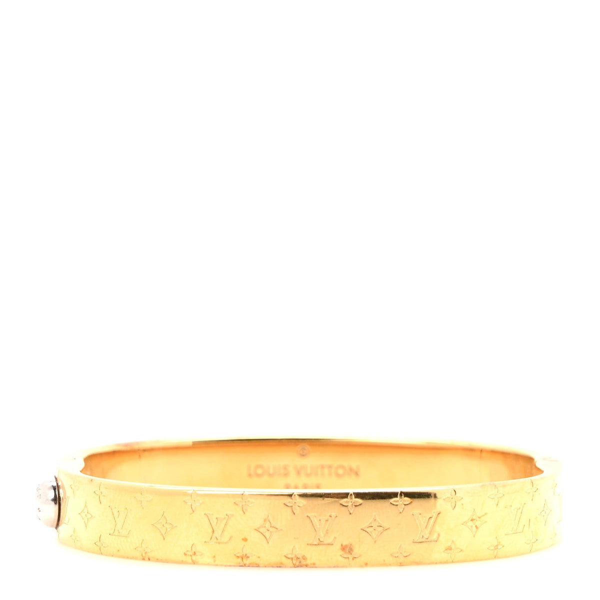 Brass Monogram Nanogram Cuff M Gold