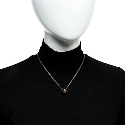 Cartier 18K Pink Gold Ceramic Diamond Three Ring LOVE Pendant Necklace
