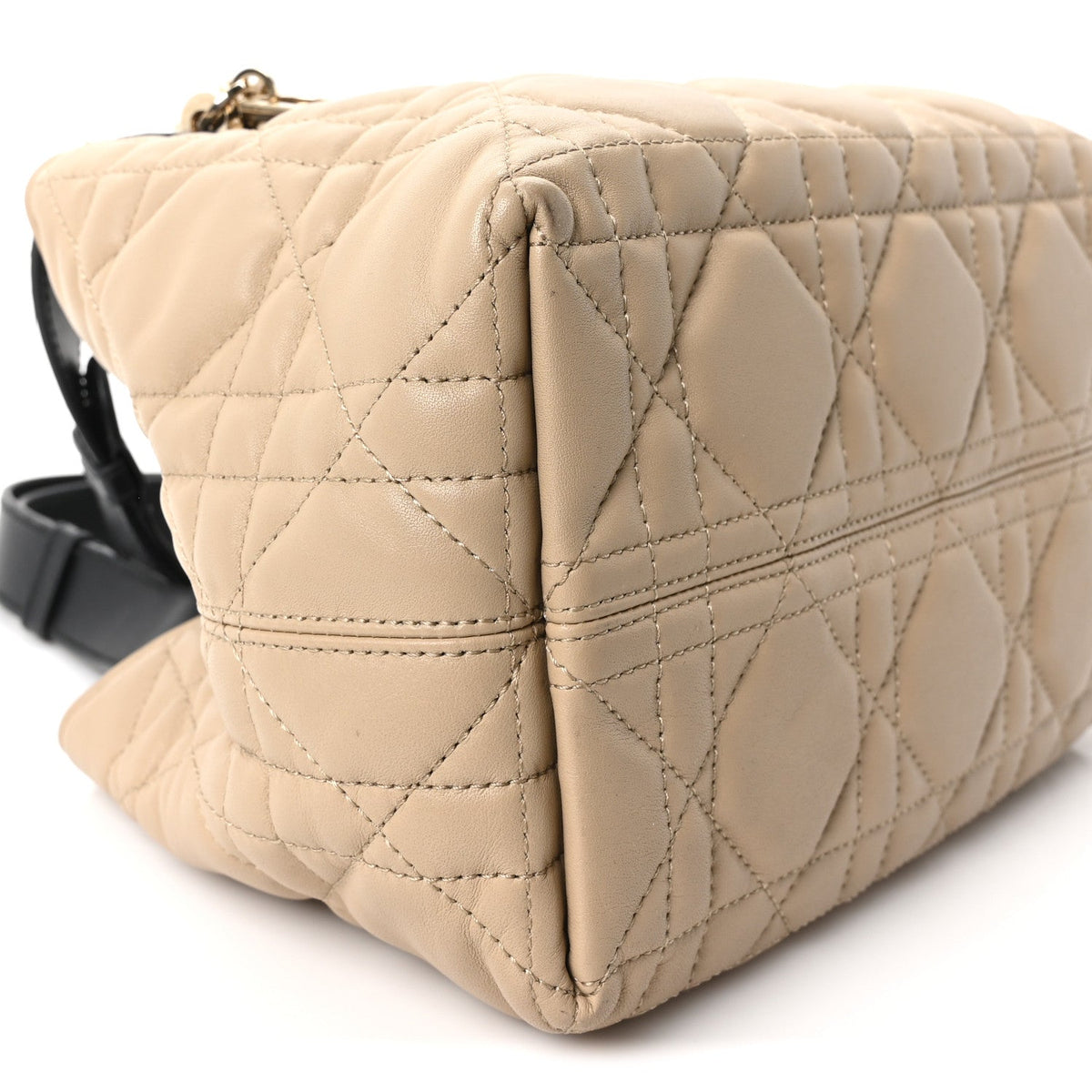 Christian Dior Calfskin Macrocannage Small Toujours Tan Black