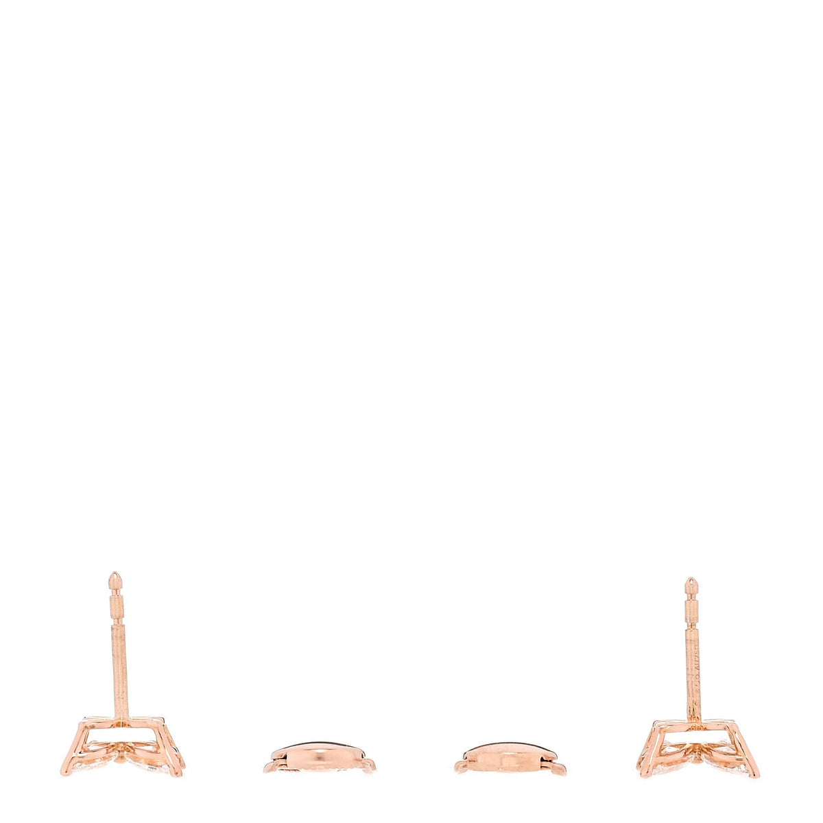 Tiffany 18K Rose Gold Diamond .92ct Medium Victoria Earrings