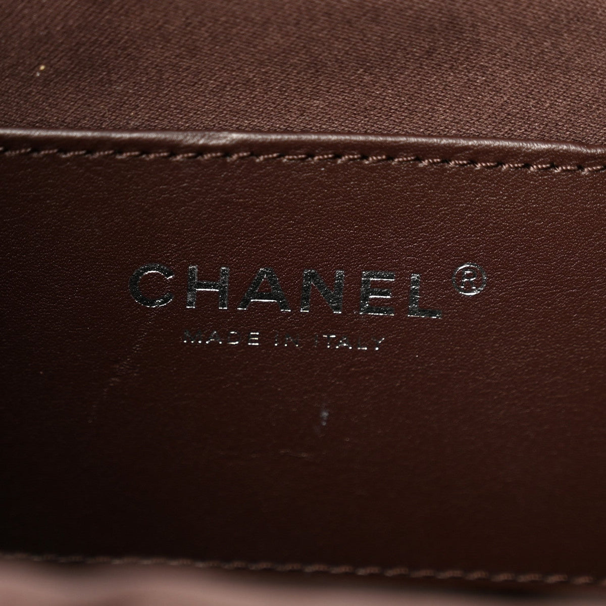 Chanel Shiny Crumpled Calfskin Quilted Small 25 Handbag Dark Brown