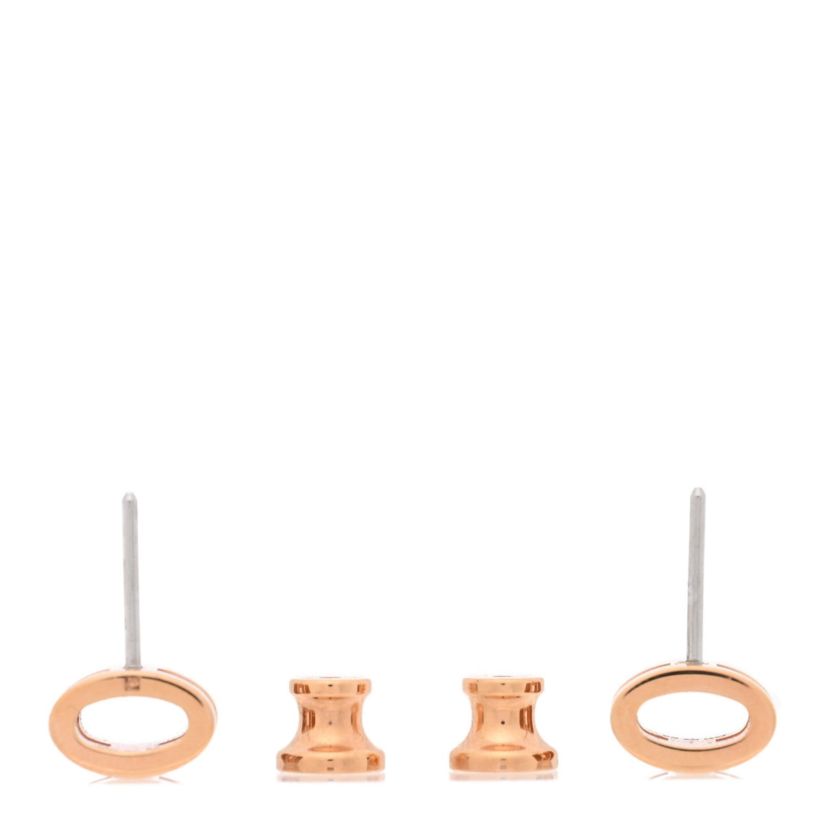 Hermes Rose Gold Lacquered Mini Pop H Earrings New Gold