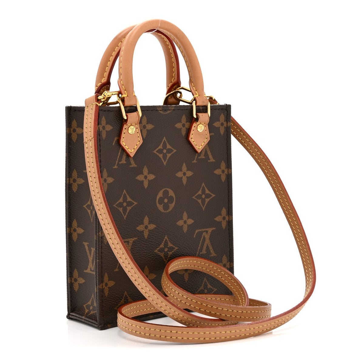 Louis Vuitton Monogram Canvas Petit Sac Plat Brown