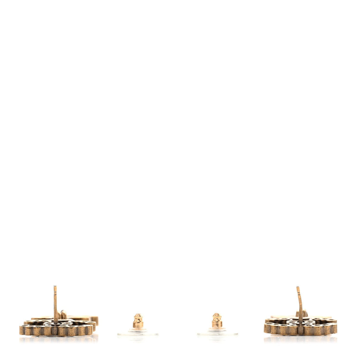 Chanel Metal Crystal City of Lights No 5 Drop Earrings Gold