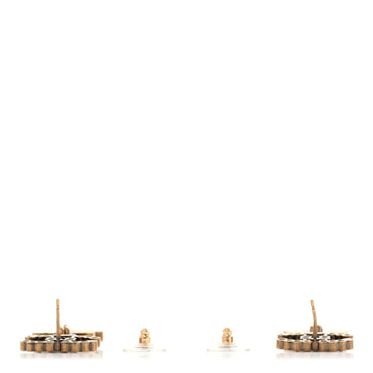 Chanel Metal Crystal City of Lights No 5 Drop Earrings Gold