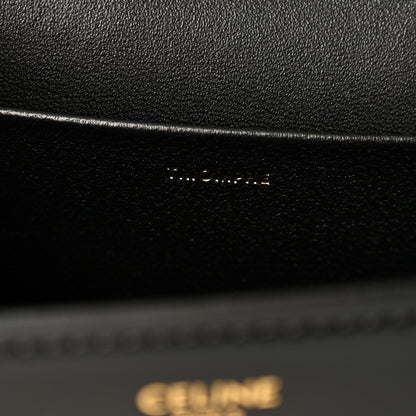 Celine Shiny Calfskin Triomphe Chain Shoulder Bag Black 1986036