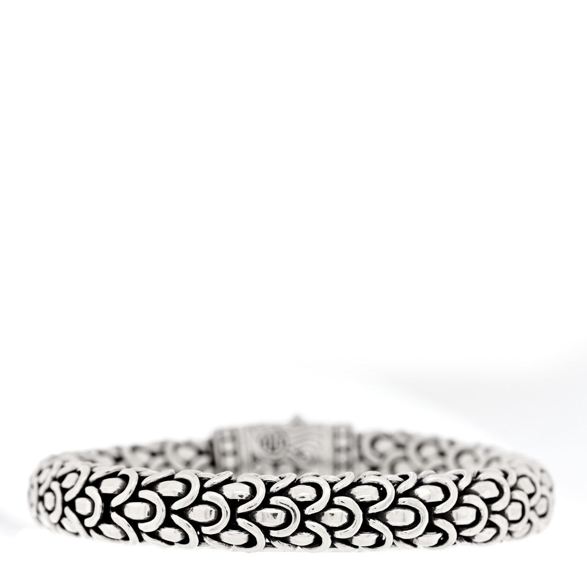 John Hardy Sterling Silver 18K Yellow Gold Diamond 11mm Naga Bracelet