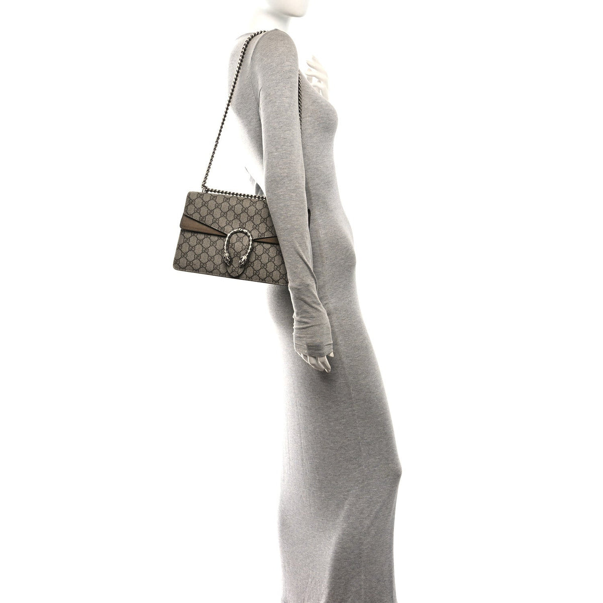 Gucci GG Supreme Monogram Small Dionysus Shoulder Bag Taupe