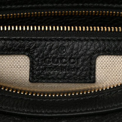 Gucci Calfskin GG Emblem Small Top Handle Bag Black