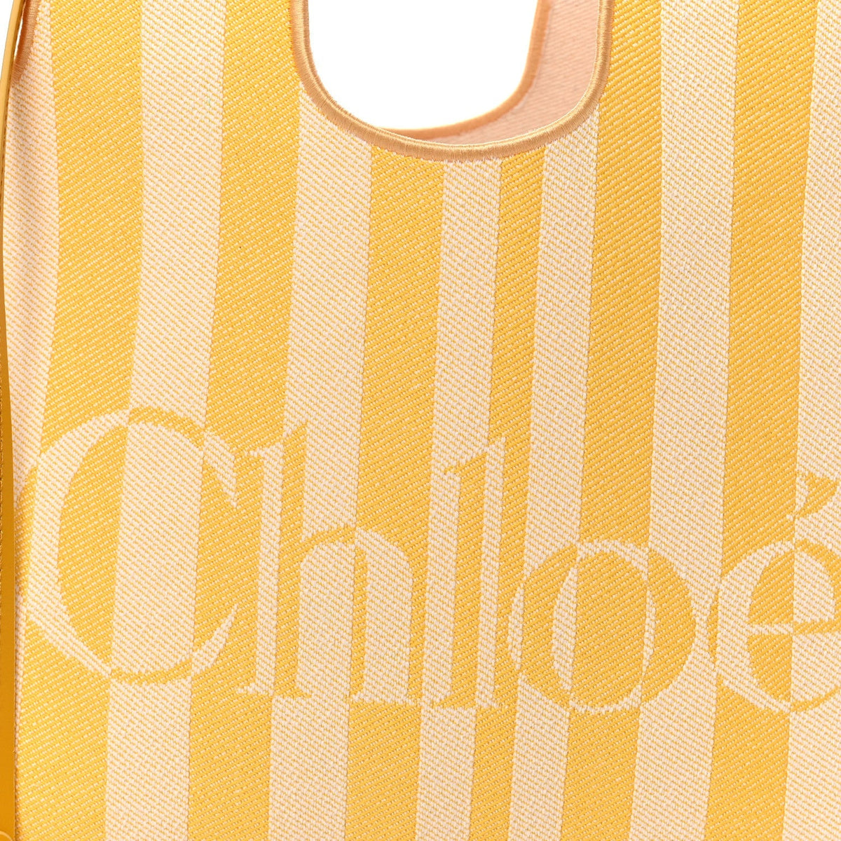 Chloe Jacquard Calfskin Stripy Small Tote Radiant Yellow