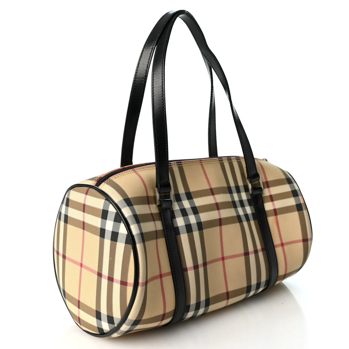 Burberry House Nova Check Barrel Bag Black