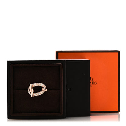 Hermes 18K Rose Gold Diamond Adage Ring 52 6