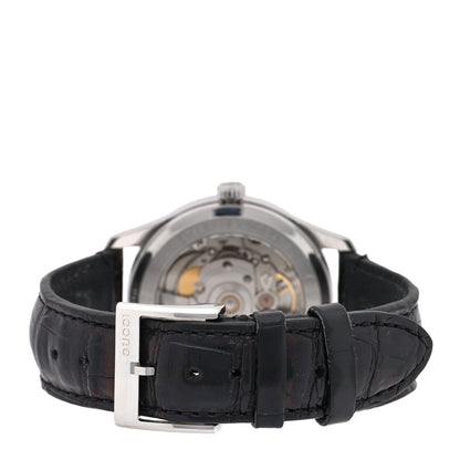 Gucci Stainless Steel Alligator 38mm G-Timeless Charm Watch Black