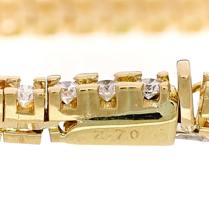 Parker & West 18K Yellow Gold Diamond 2.70ctw Tennis Bracelet