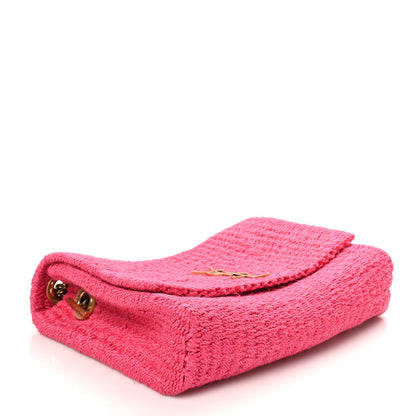 Saint Laurent Raffia Medium Monogram Kate Satchel Pink Glow