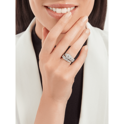 18K White Gold Diamonds BVLGARI Serpenti Viper Ring
