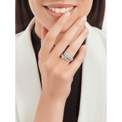 18K White Gold Diamonds BVLGARI Serpenti Viper Ring