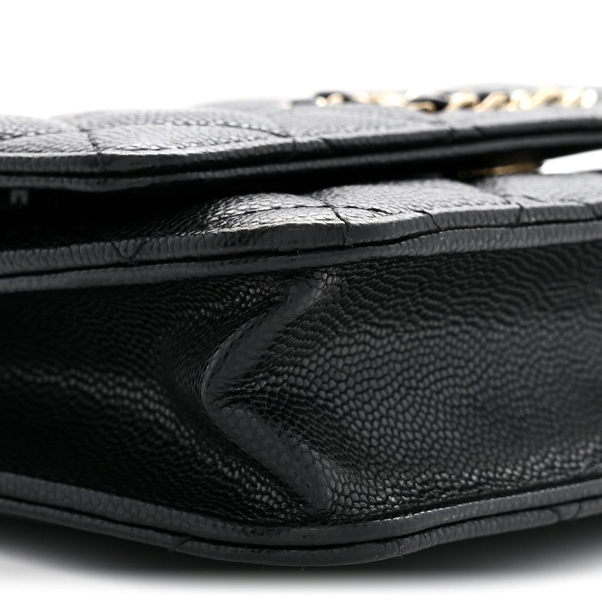 Chanel Caviar Quilted French New Wave Chain CC Wallet On Chain WOC Black