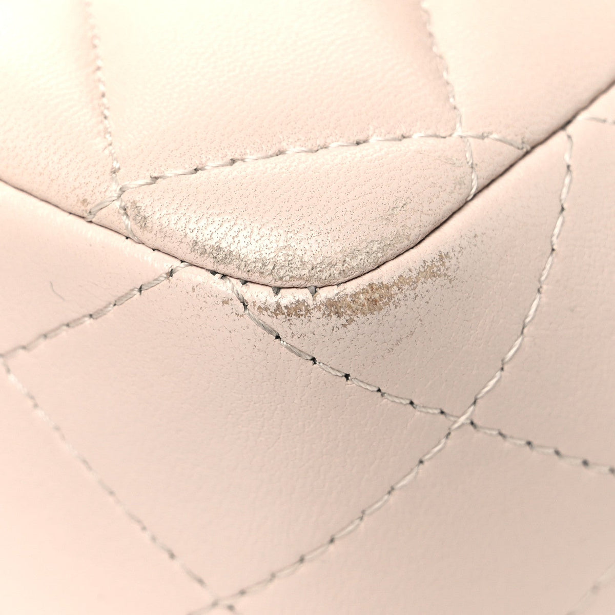Chanel Lambskin Quilted Mini Top Handle Flap Ecru Dark Beige