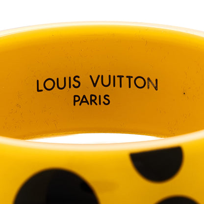Louis Vuitton Resin Kusama Infinity Dots Wide Bangle Bracelet PM Yellow