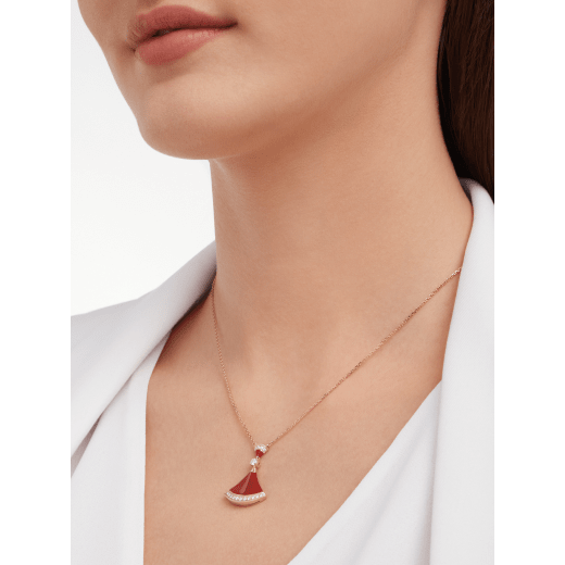 18K Rose Gold Diamond Carnelian Divas' Dream Necklace