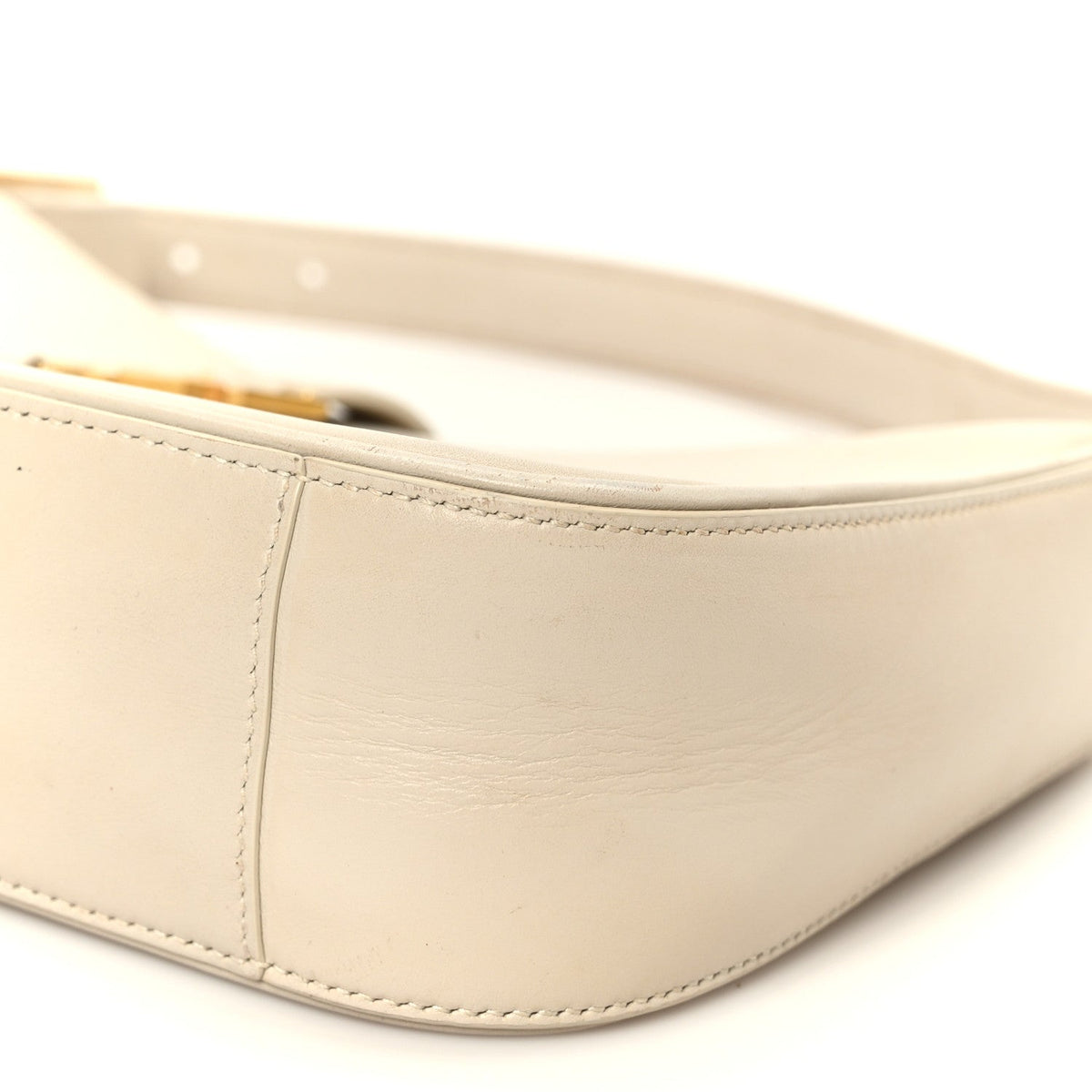 Saint Laurent Smooth Calfskin Le 5 A 7 Hobo Blanc Vintage