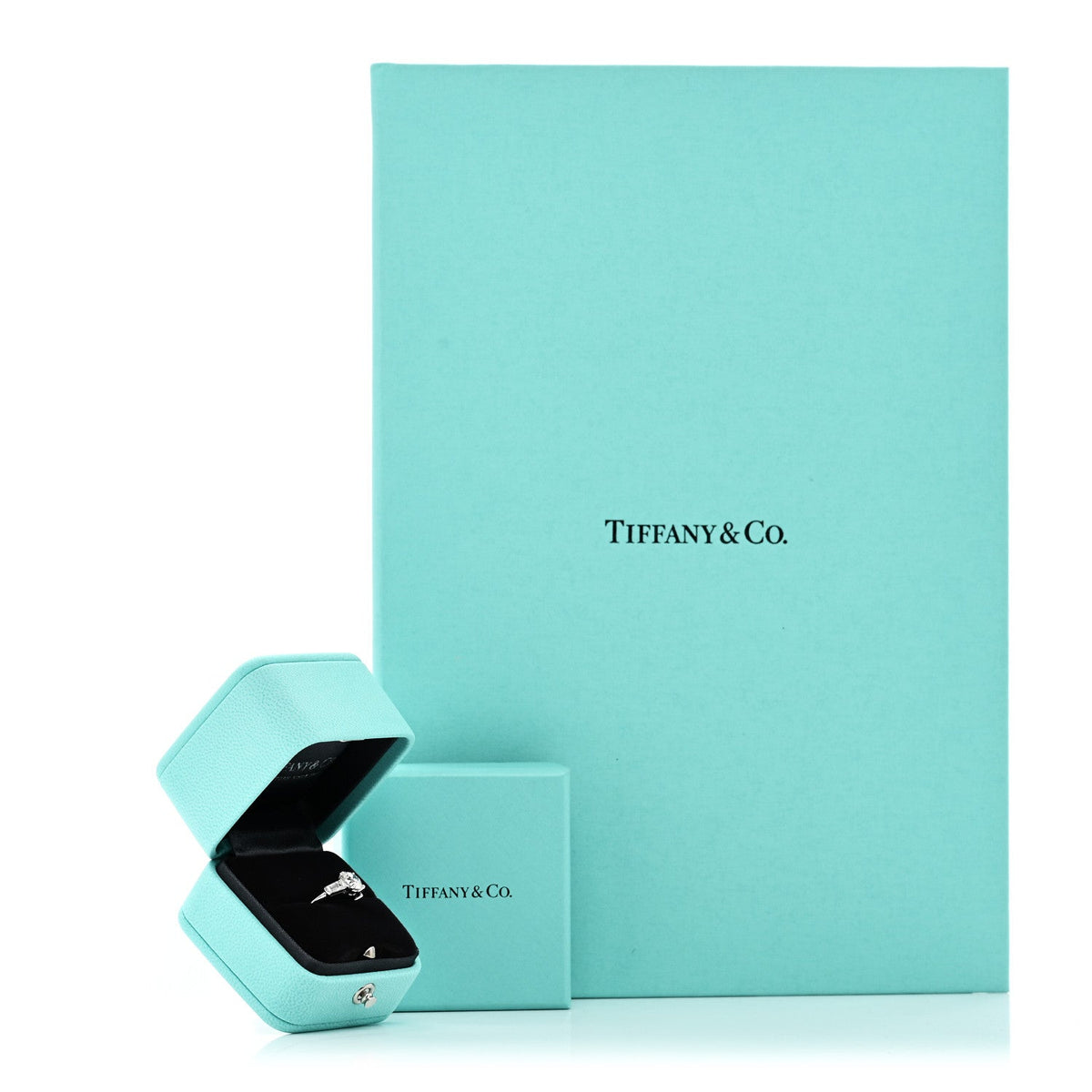 Tiffany Platinum Diamond 1.26ctw Three Stone Engagement Ring 5