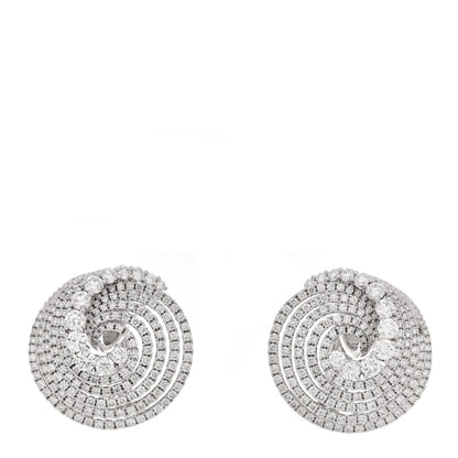 Parker & West 18K White Gold Diamond 4.36ctw Swirl Earrings