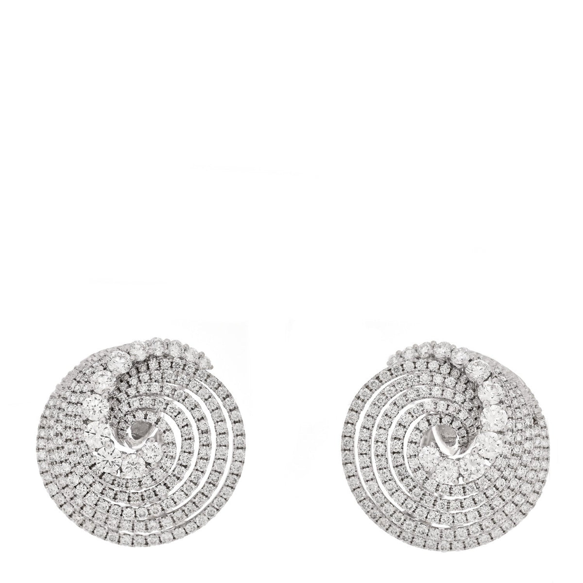 Parker & West by FASHIONPHILE18K White Gold Diamond 4.36ctw Swirl Earrings