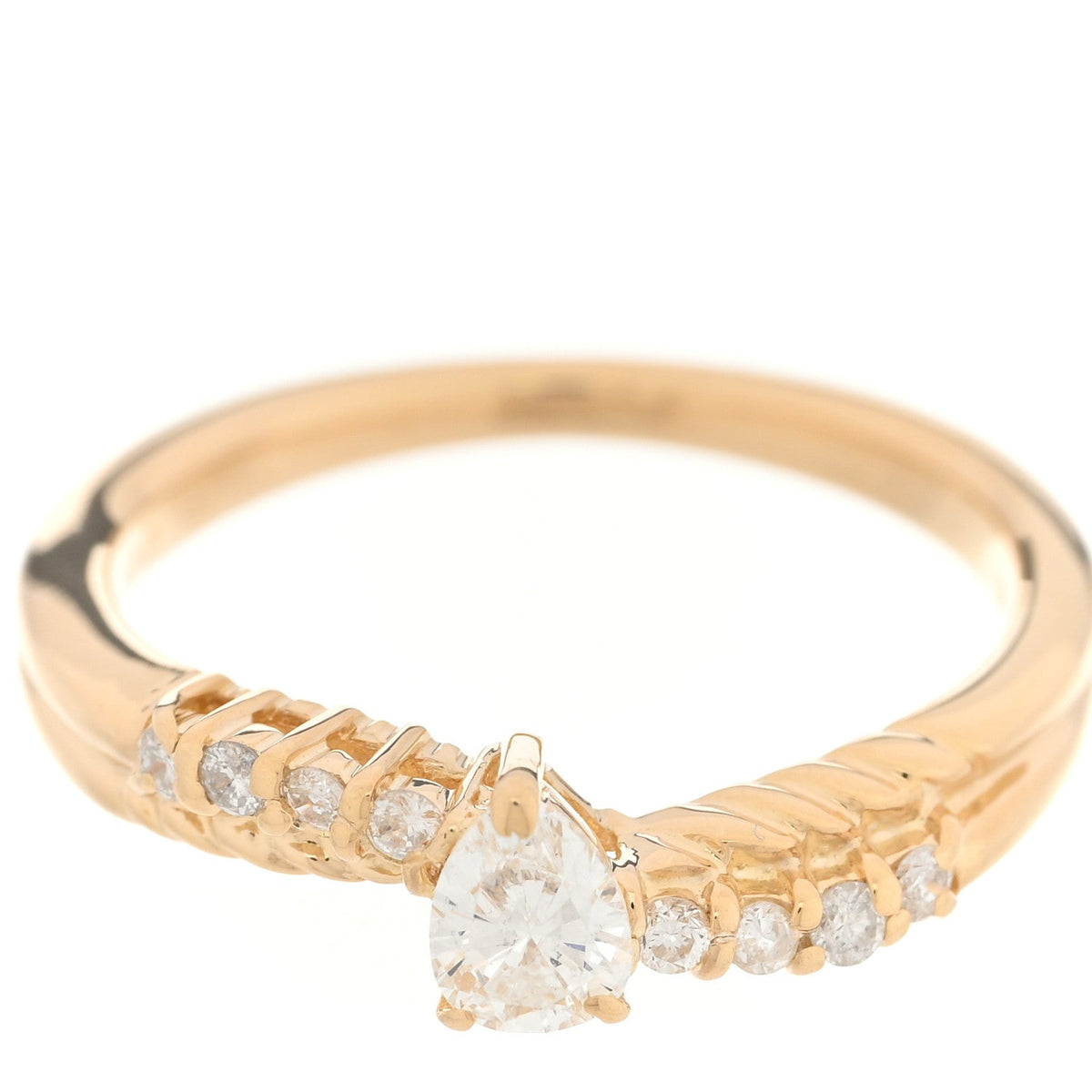 Parker & West 18K Yellow Gold Diamond Pear Cut Ring 52 6