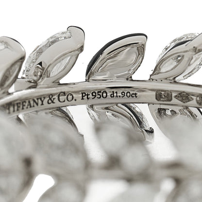 Tiffany Platinum Diamond Victoria Vine Ring 53 6.5