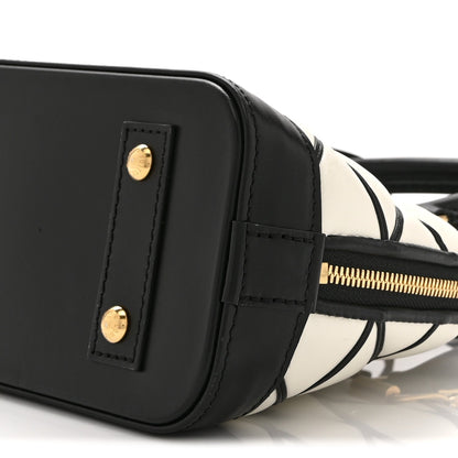 Louis Vuitton Lambskin Malletage Alma BB Black White
