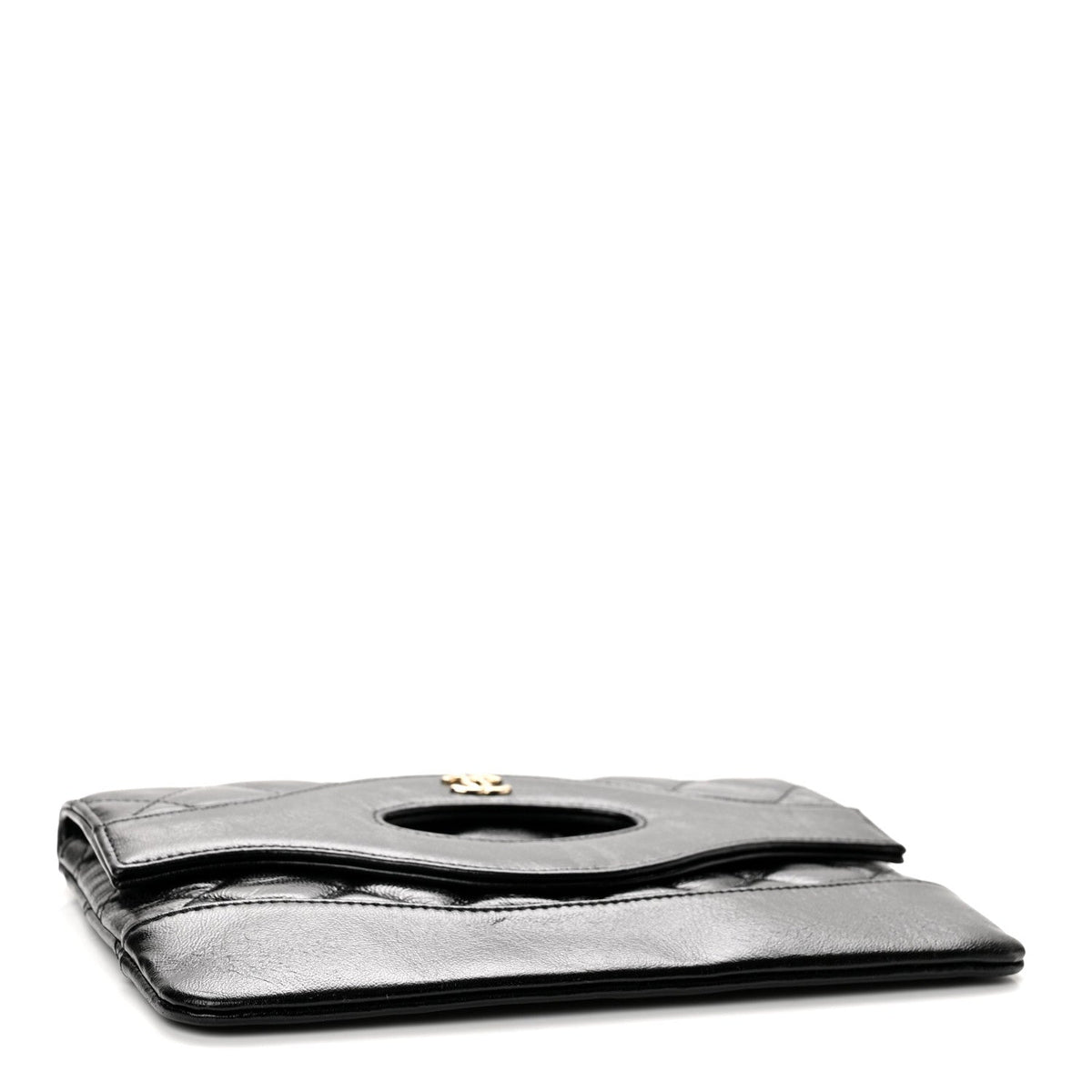 Chanel Shiny Lambskin Quilted 31 Clutch Black