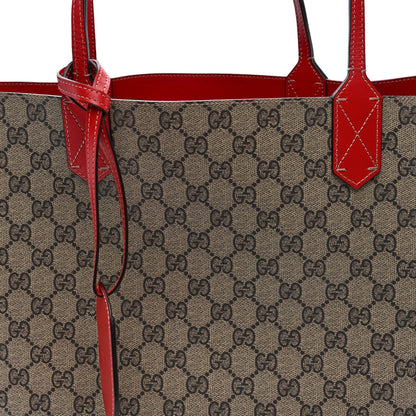 Gucci GG Supreme Monogram Medium Reversible Tote Beige Red