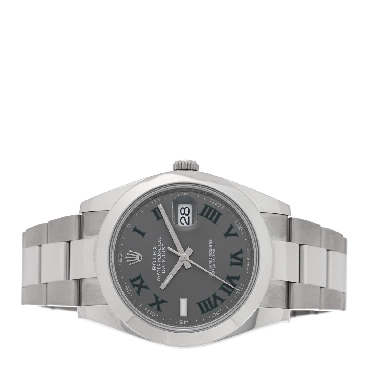 Rolex Stainless Steel 41mm Oyster Perpetual Datejust Watch Slate 126300