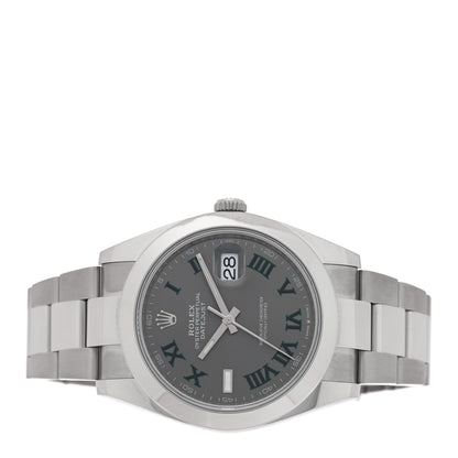Rolex Stainless Steel 41mm Oyster Perpetual Datejust Watch Slate 126300