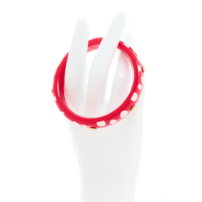 Louis Vuitton Resin Kusama Infinity Dots Bangle PM Red