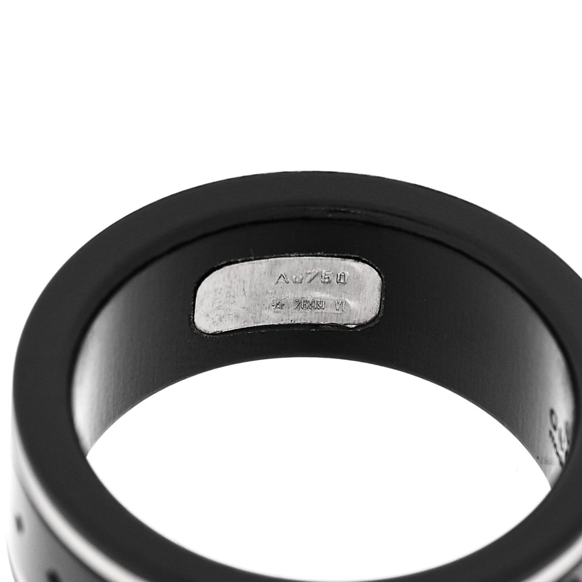 Gucci 18K White Gold Synthetic Corundum 7mm Icon Band Ring 49 4.75