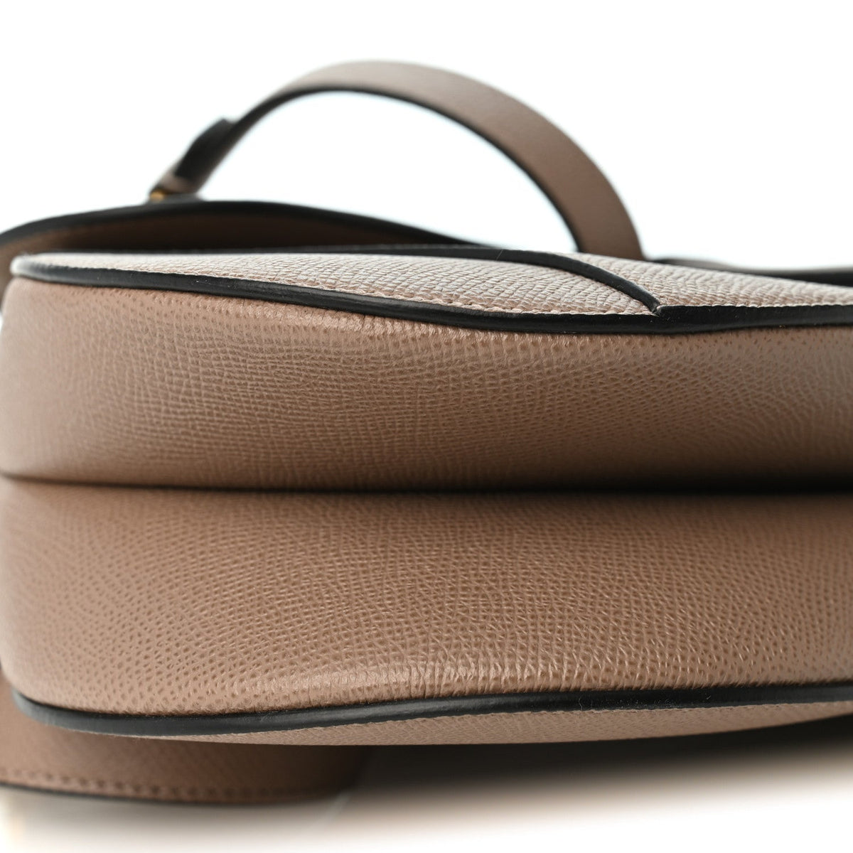 Christian Dior Grained Calfskin Saddle Bag Warm Taupe