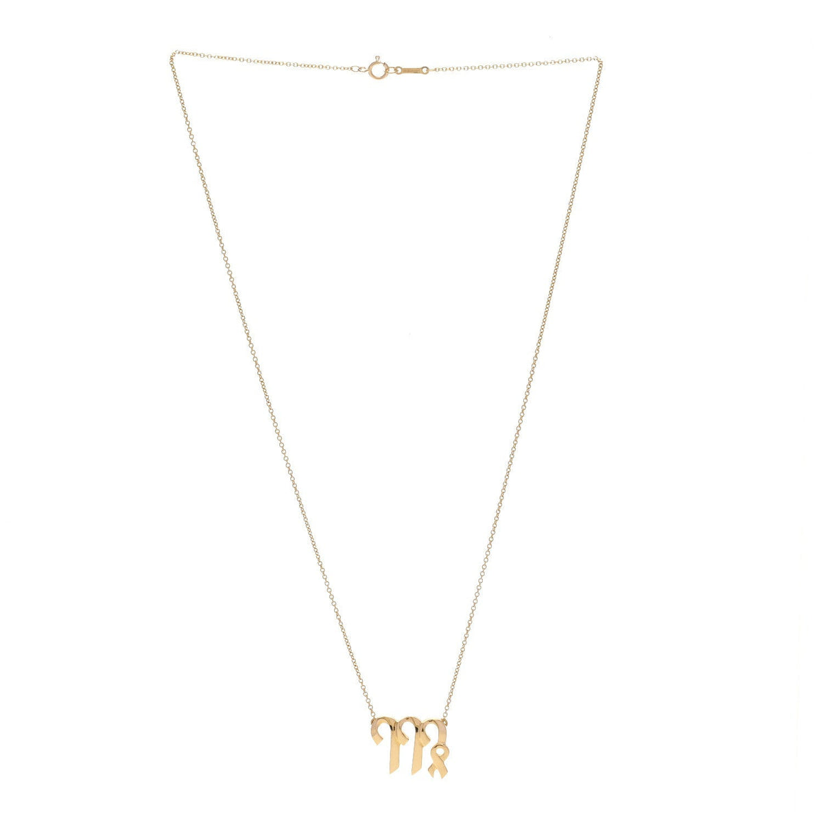 Tiffany 18K Yellow Gold Zodiac Virgo Pendant Necklace