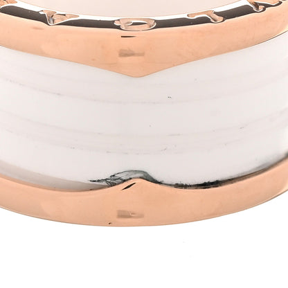 Bulgari 18K Rose Gold White Ceramic B.Zero1 Four-Band Ring 53 6.5