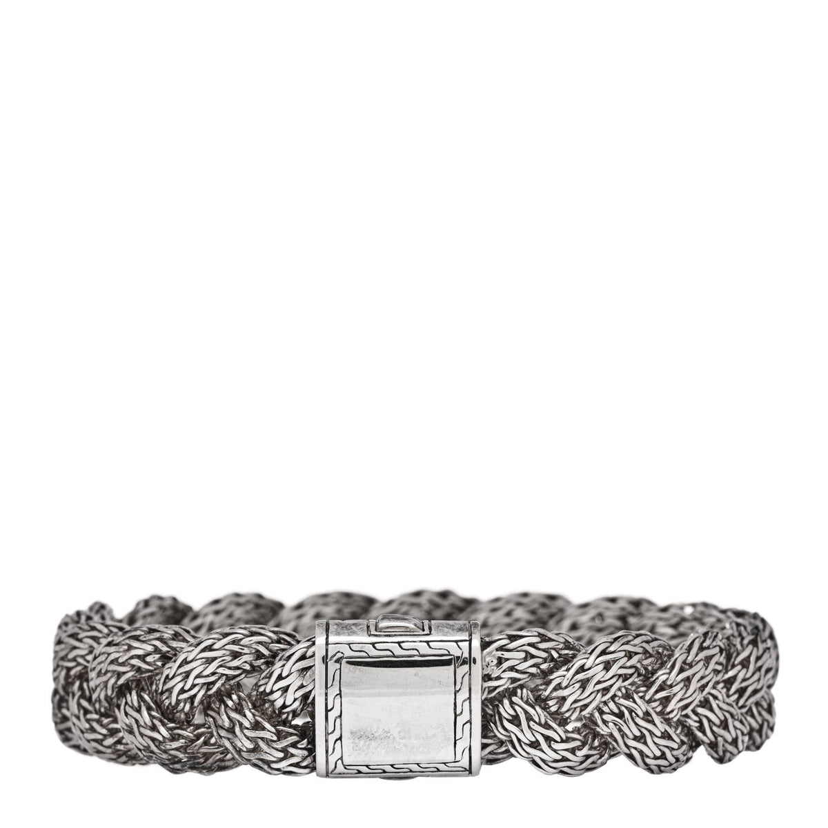 John Hardy Sterling Silver 14mm Braided Classic Chain Bracelet 16.5cm