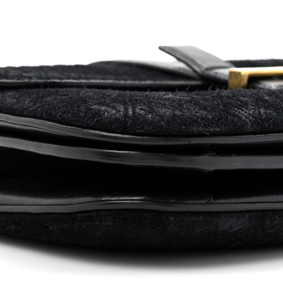 Saint Laurent Suede Le Monogramme Satchel Black