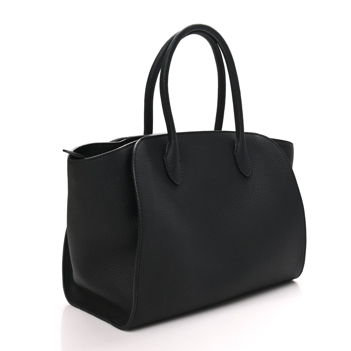 The Row Grained Calfskin Marlo 12 Tote Bag Black