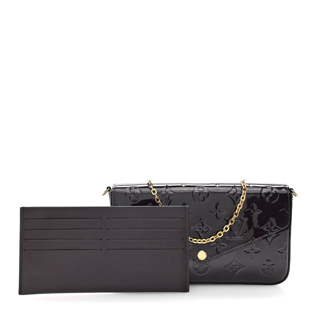 Louis Vuitton Vernis Pochette Felicie Chain Wallet Amarante 1987769
