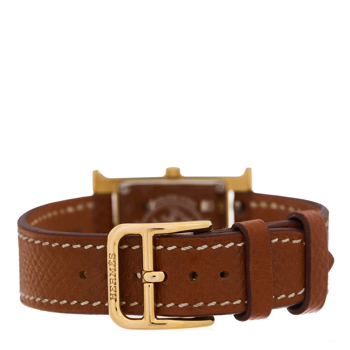 Hermes Stainless Steel Epsom 21mm Heure H Watch Gold