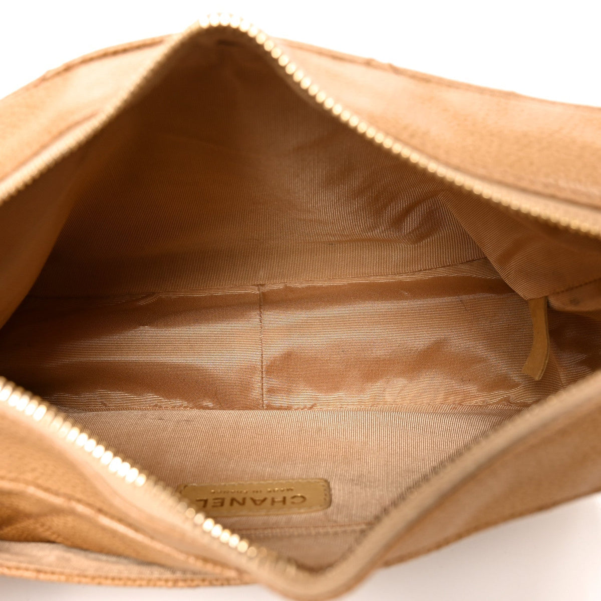 Chanel Caviar Quilted Timeless CC Shoulder Bag Beige