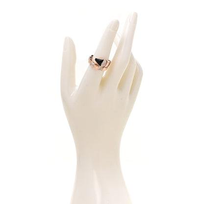 Bulgari 18K Rose Gold Diamond Black Onyx Serpenti Viper Ring M